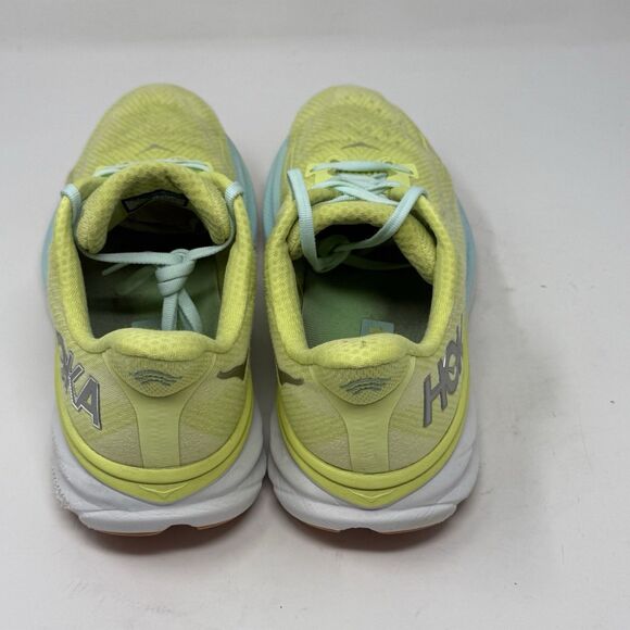 Hoka One One Clifton 9 Womens 9.5 M Yellow Blue Running Walking Shoes Sneakers - Picture 9 of 16